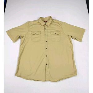Wrangler Shirt Men's XL Tan Short Sleeve‎ Cowboycore Westerncore PBR Ranch Wear